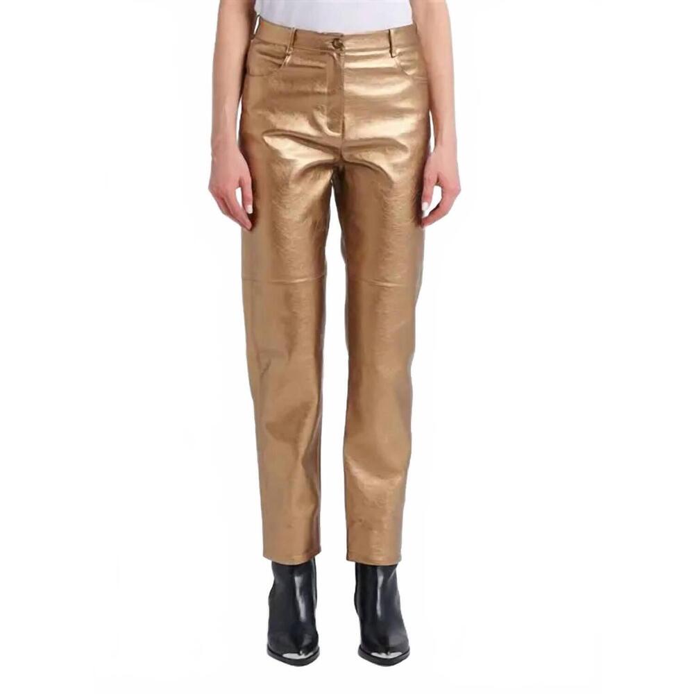 NEW THE LABEL EDITION women's marlon pants in dark gold